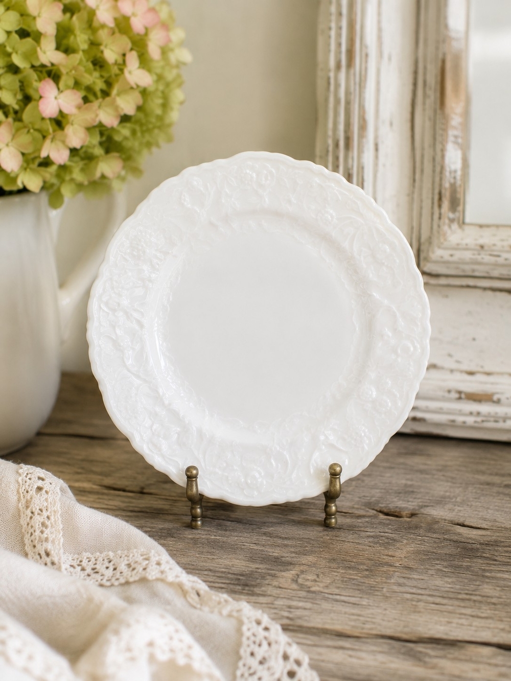 Steubenville Rose Point Bread & Butter Plate 6 5/16” White Floral Vintage